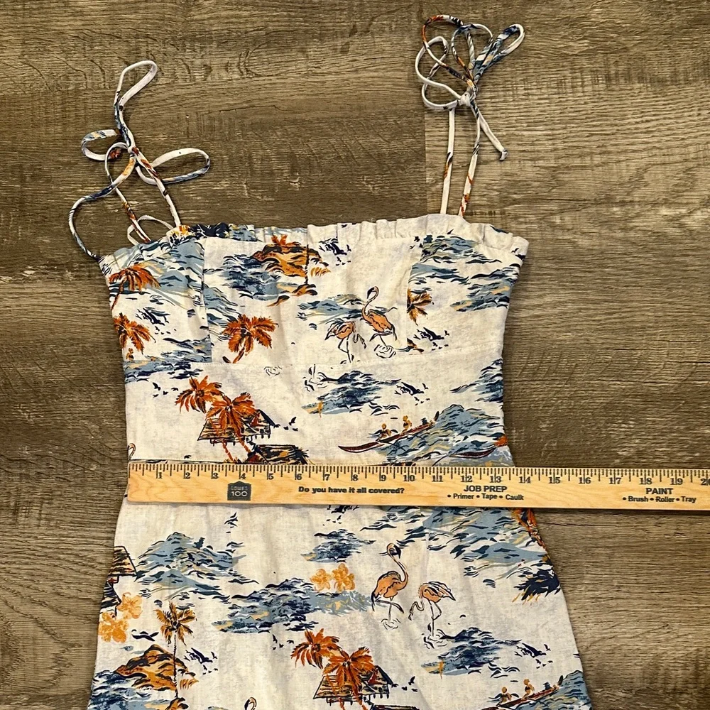Free People Women's Size‎ 2 Blue and Orange Floral Midi Dress